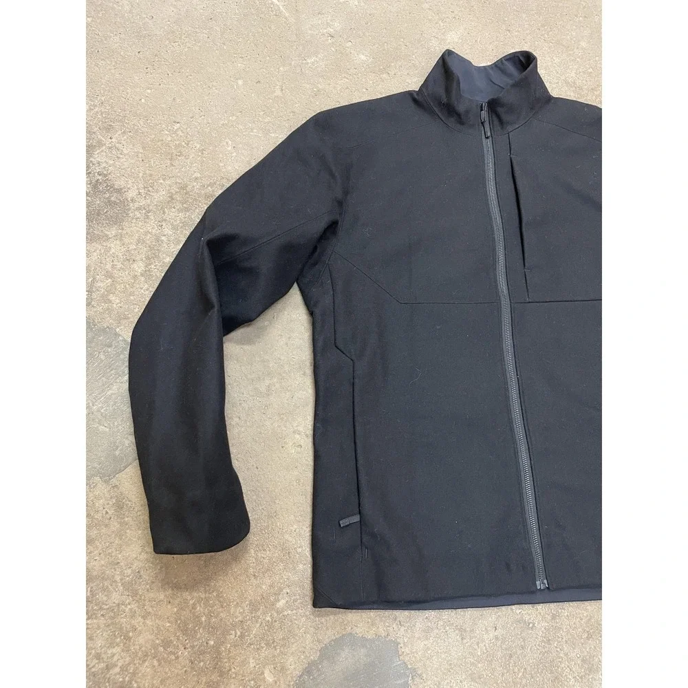 Arc'teryx Jacket Mens‎ Large Black Wool Softshell Full Zip Hiking Outdoor Trail